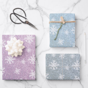 Hoja De Papel De Regalo Snowflake Set de 3