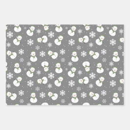 Hoja De Papel De Regalo Snowflakes Snowflakes, invierno blanco y gris