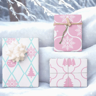 Hoja De Papel De Regalo Snowflakes y Snowmen