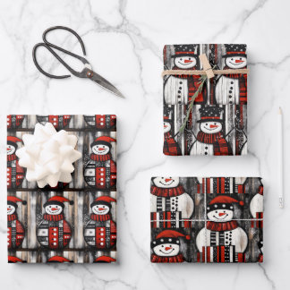 Hoja De Papel De Regalo Snowman