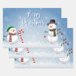 Hoja De Papel De Regalo Snowman