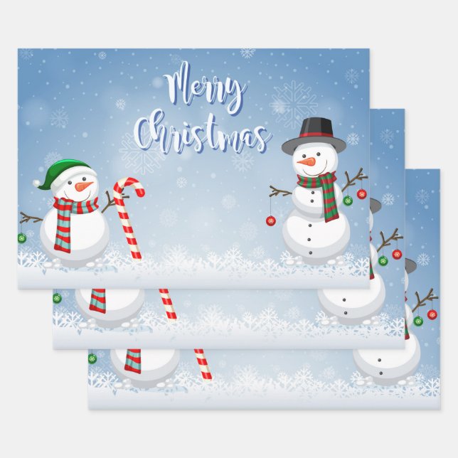 Hoja De Papel De Regalo Snowman (Set)