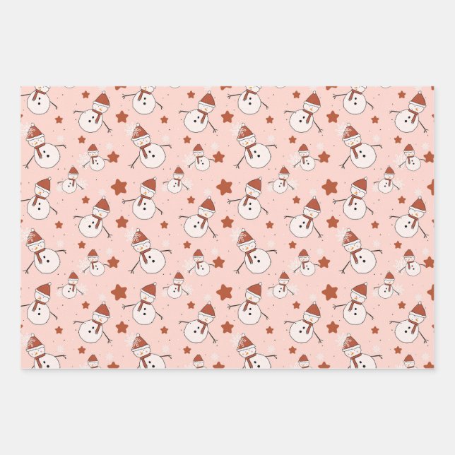 Hoja De Papel De Regalo Snowman Holiday Wrapping Paper (Anverso)