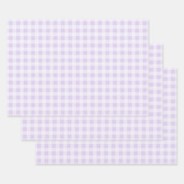 Hoja De Papel De Regalo Soft Lavender Gingham Wrapping Paper Sheets