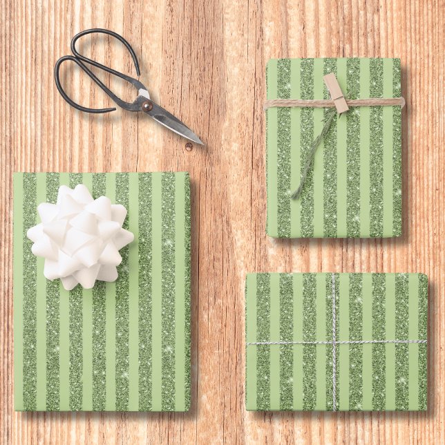 Hoja De Papel De Regalo Soft Pistachio Glitter Style Minimal Pattern (Subido por el creador)