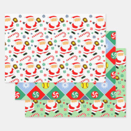Hoja De Papel De Regalo Softball Holiday Gift Wrapping Paper