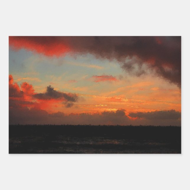 HOJA DE PAPEL DE REGALO SOL SOBRE EL MAR (Anverso 2)