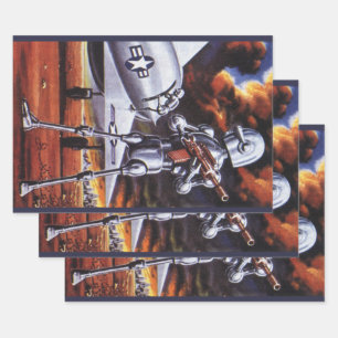 Hoja De Papel De Regalo Soldados de robots militares de ciencia ficción vi