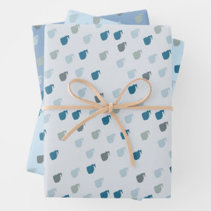 Hoja De Papel De Regalo Soledad, azul abstracto y gris