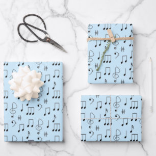 Hoja De Papel De Regalo Solo notado azul