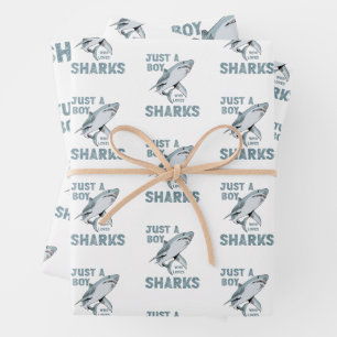 Hoja De Papel De Regalo Solo un chico que ama a Shark Shark Lover