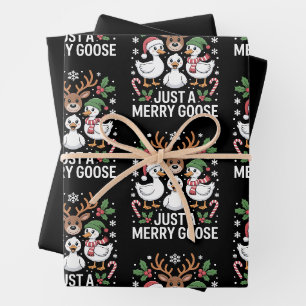 Hoja De Papel De Regalo Solo un ganso alegre de Navidad Reno Caña de Caram