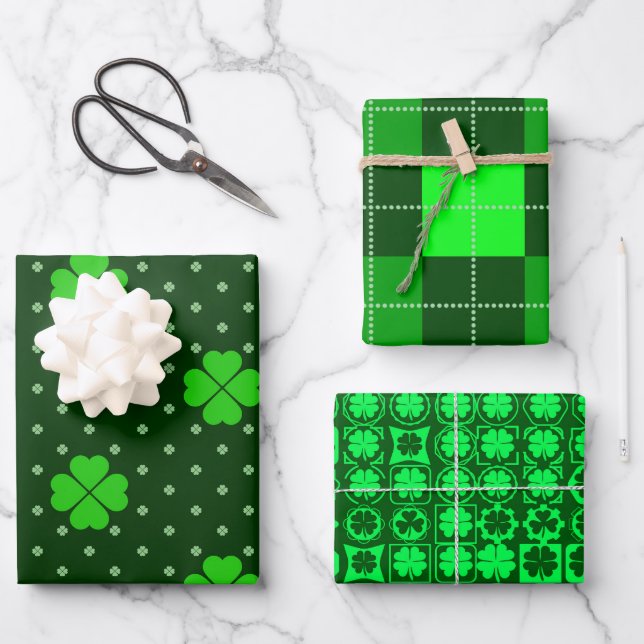 HOJA DE PAPEL DE REGALO SOMBRAS BRILLADAS DE VERDES VERDES VERDES (Anverso)