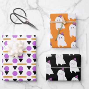 Hoja De Papel De Regalo Sombrero de Bruja Fantasma Lindo Formas de Hallowe