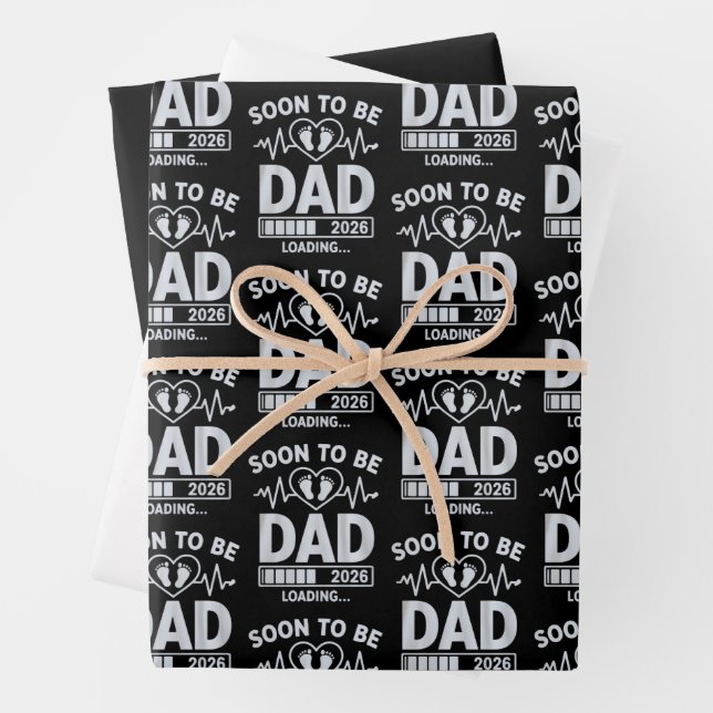 Hoja De Papel De Regalo Soon to Be Dad 2026 Loading Pregnancy Announcement (In situ)