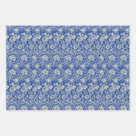 Hoja De Papel De Regalo Sorta Blue Calico y Stripes