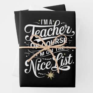 Hoja De Papel De Regalo Soy una profesora, estoy en la lista de los buenos