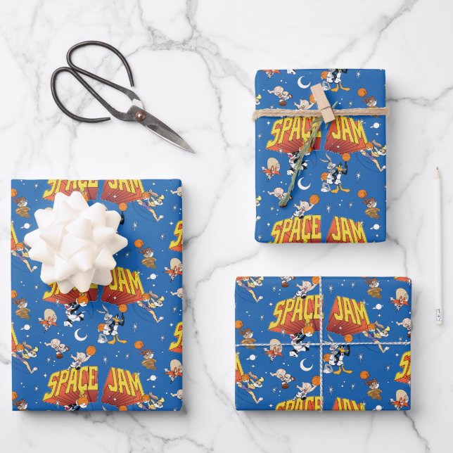 Hoja De Papel De Regalo SPACE JAM™ TUNE SQUAD™ Outter Space Pattern (Anverso)