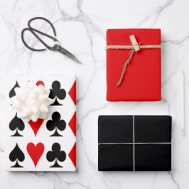 Hoja De Papel De Regalo Spade, Diamante, Club, Trajes De Tarjeta Para Juga