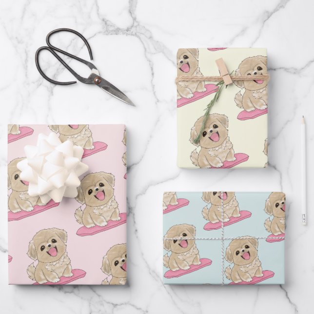 Hoja De Papel De Regalo Spaniel Puppy  (Anverso)