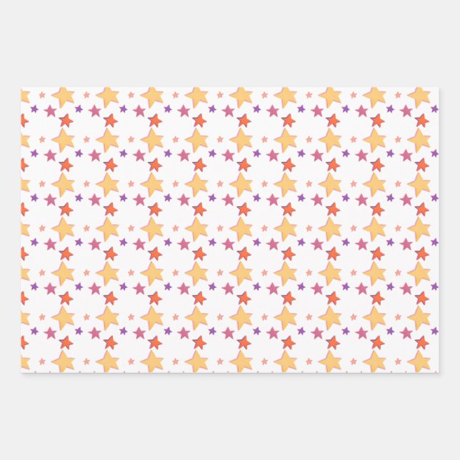 Hoja De Papel De Regalo Sparkling Stars Gift Wrft (Anverso)