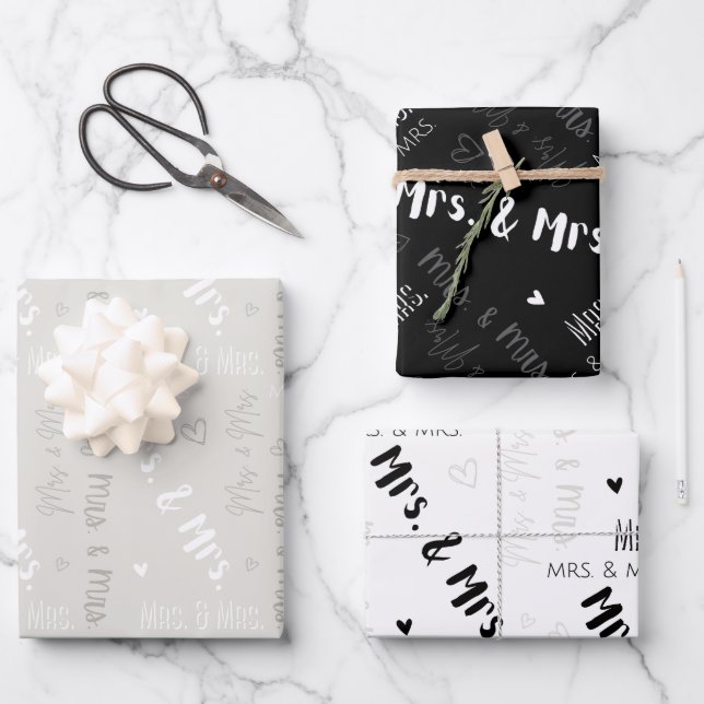 Hoja De Papel De Regalo Sra. y la Sra. Boda (Anverso)