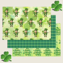 St. Patrick's Day Leprechaun Shamrock Green Plaid