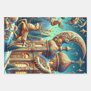 HOJA DE PAPEL DE REGALO STAR NAVIDADES