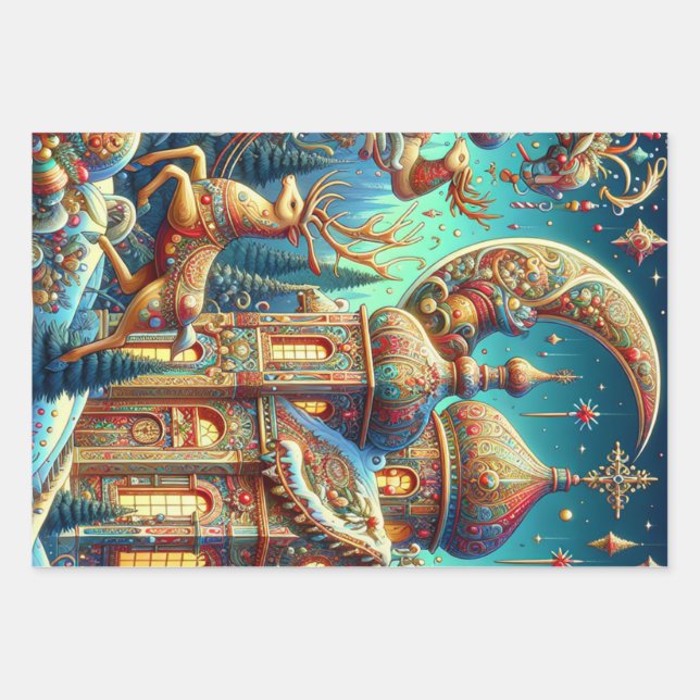 HOJA DE PAPEL DE REGALO STAR NAVIDADES (Anverso 3)