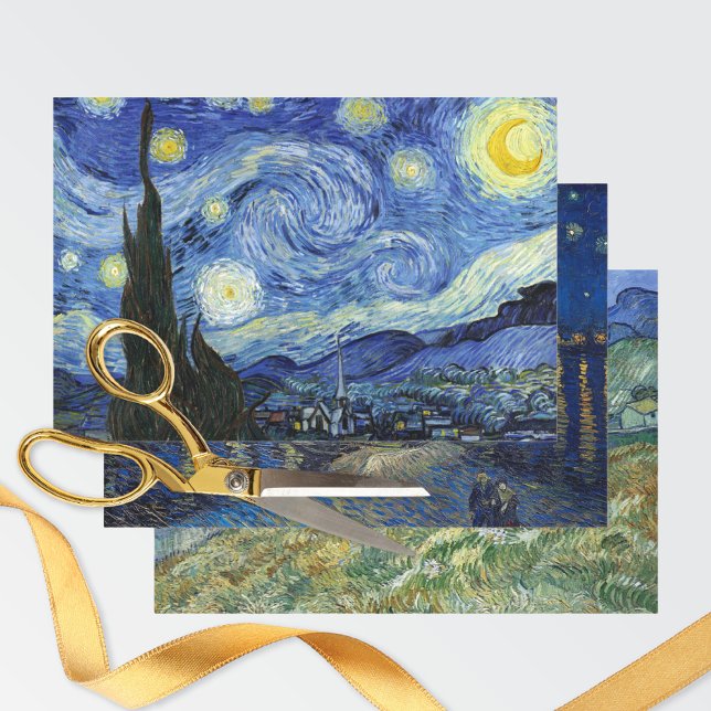 Hoja De Papel De Regalo Starry Night Sky Vincent van Gogh (Subido por el creador)