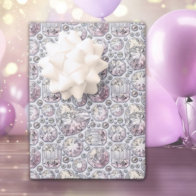 Hoja De Papel De Regalo Steampunk Diamonds Pearls Cumpleaños (Subido por el creador)