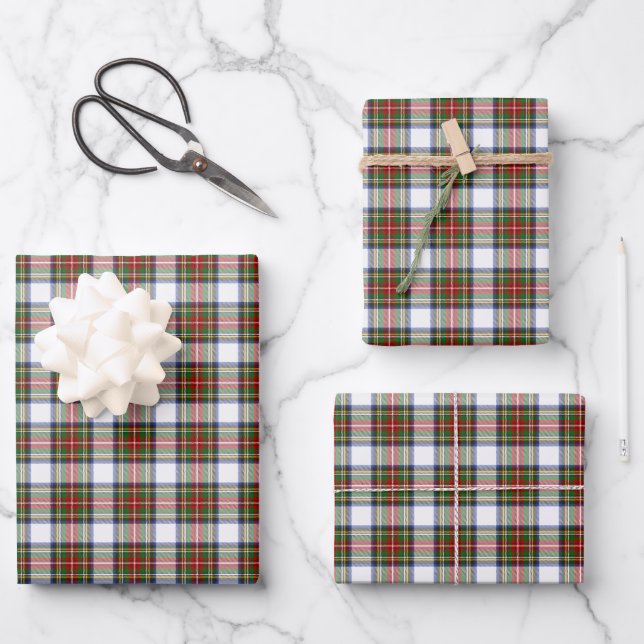Hoja De Papel De Regalo Stewart Royal Dress Plaid Scottish Pattern Alt 2 (Anverso)