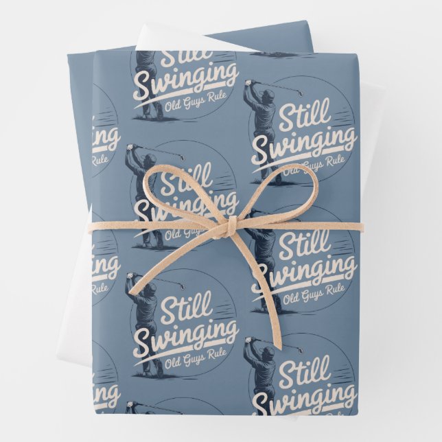 Hoja De Papel De Regalo Still Swinging Old Guys Rule Father's Day Golfers (In situ)