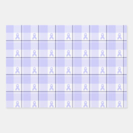 Hoja De Papel De Regalo Stomach Cancer Awareness Plaid Periwinkle Ribbon