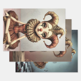 Hoja De Papel De Regalo Storybook Melancholic Clown 