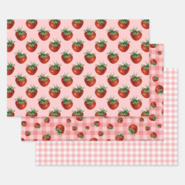 Hoja De Papel De Regalo Strawberry Pattern Baby Shower 