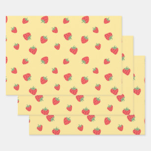 Hoja De Papel De Regalo Strawberry sin mar