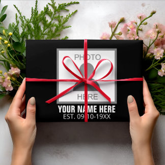 Hoja De Papel De Regalo Su foto aquí Nombre y edad