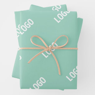 Hoja De Papel De Regalo Su imagen o logotipo cargado en mosaico verde az
