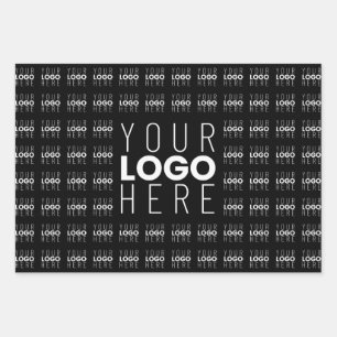 Hoja De Papel De Regalo Su logotipo o imagen con patrón de mosaico y logot