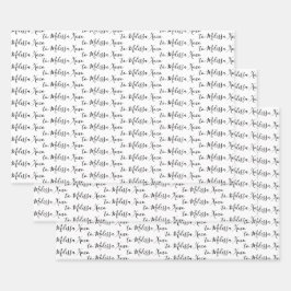 Hoja De Papel De Regalo Su nombre escritura a mano moderna