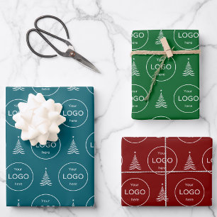 Hoja De Papel De Regalo Su propia compañía de logotipos navidad árbol Pape