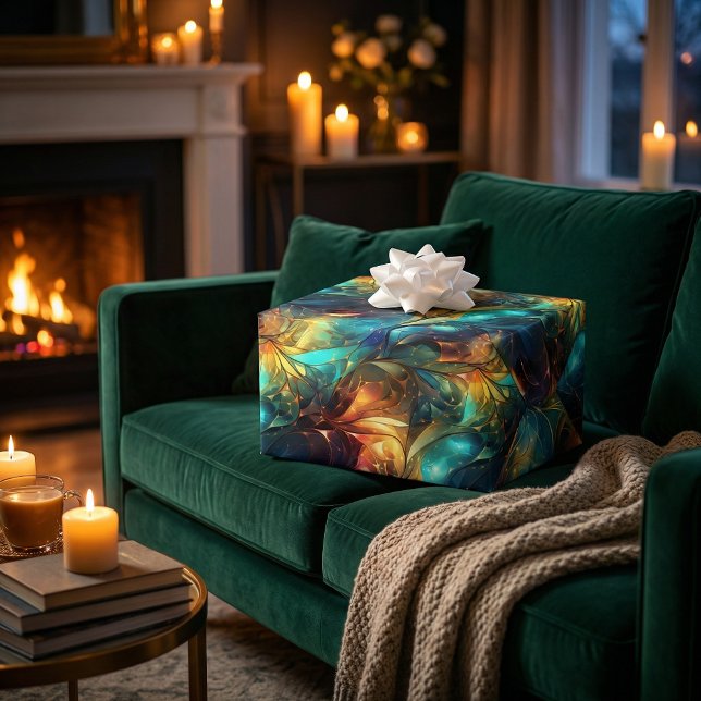 Hoja De Papel De Regalo Subprocesos luminosos: Diseño de Ondas Ligeras 3D (Subido por el creador)