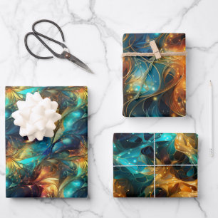 Hoja De Papel De Regalo Subprocesos luminosos: Diseño de Ondas Ligeras 3D