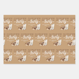 Hoja De Papel De Regalo Sucia Occidental Treinta Vaquera 30 Fiesta de cump