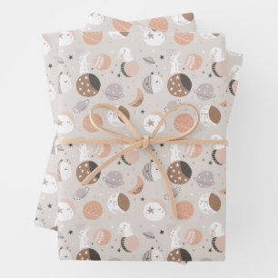 Hoja De Papel De Regalo Sudar conejitos de sueño en el patrón espacial