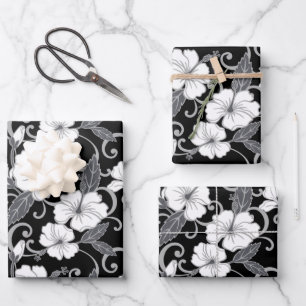 HOJA DE PAPEL DE REGALO SUEÑO POLINESIO (NEGRO)