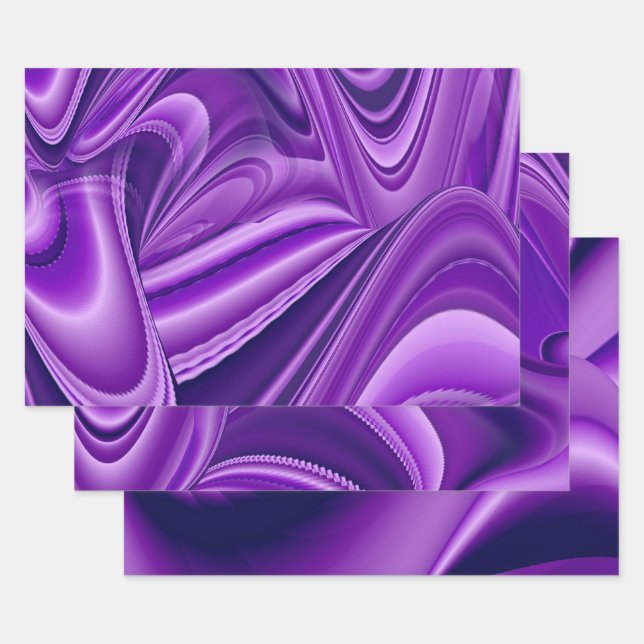 Hoja De Papel De Regalo Sueños de Arcoíris de Flor Morada (Set)