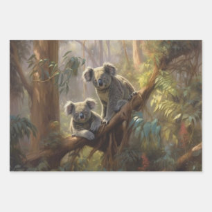 Hoja De Papel De Regalo Sueños de bosques de Koala