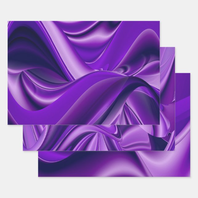 Hoja De Papel De Regalo Sueños del arcoiris de flores moradas (Set)